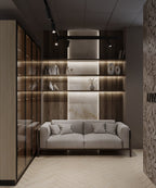 Panou decorativ cu lumini si Dressing usi tip vitrina